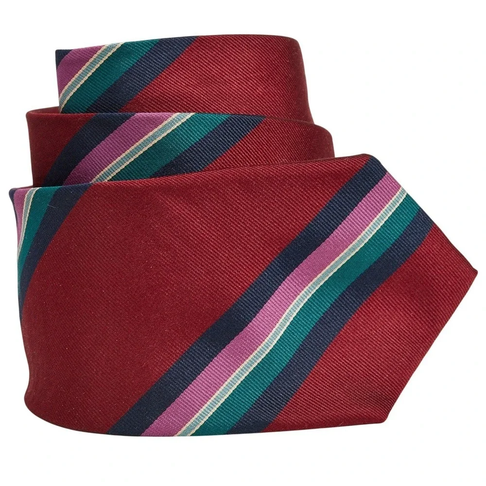JOS. A. BANK Vintage Executive Collection Men's Silk Necktie‎ Burgundy Striped